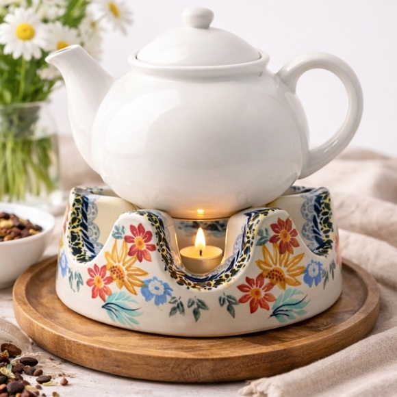 manufaktura Other - Polish Pottery Tea Warmer | Handmade in Poland Floral Stoneware | Microwave Safe